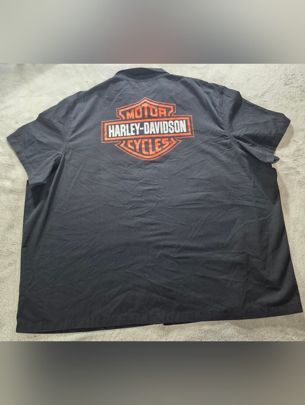 Harley-Davidson Black Shirt with Orange Logo Back Emblem